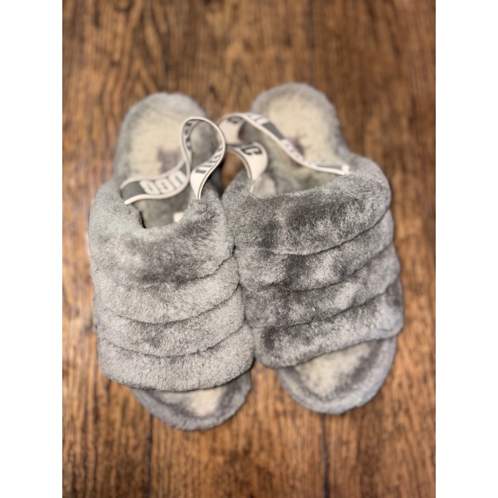 Ugg fluff yeah slides grey size 8